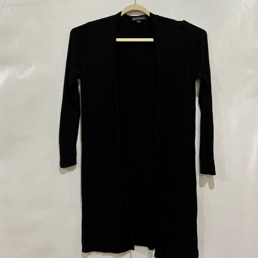 INC WOMENS CARDIGAN BLACK LARGE‎ OPEN FRONT LONG SLEEVE
